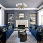 Living Room With Blue Grey Walls