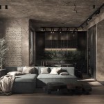 Modern Cozy Dark Living Room